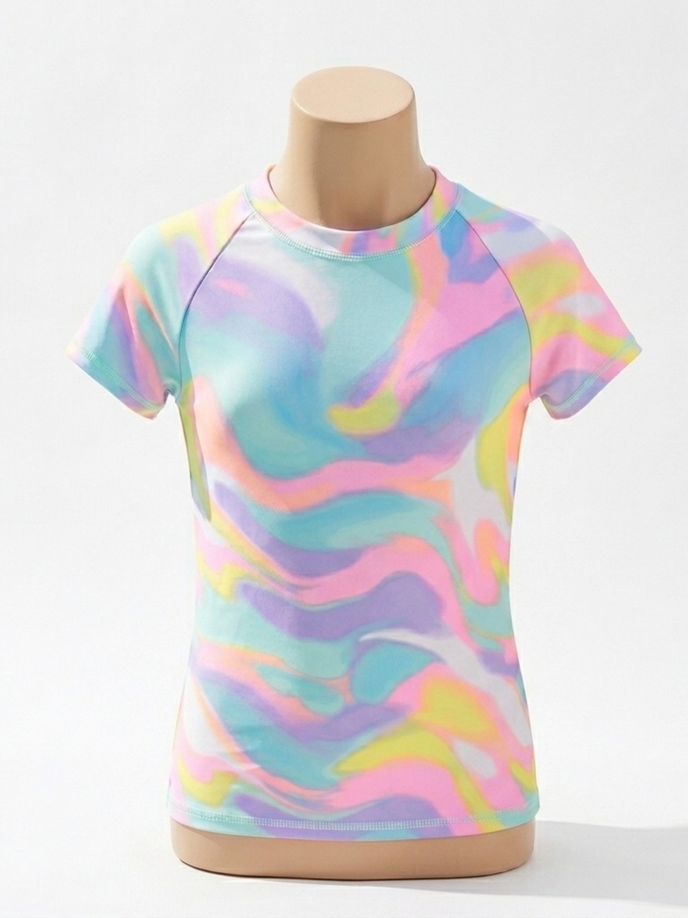Children's place Girls Rash Guard Swim Shirt Pink Yellow Tie Dye XXL 16